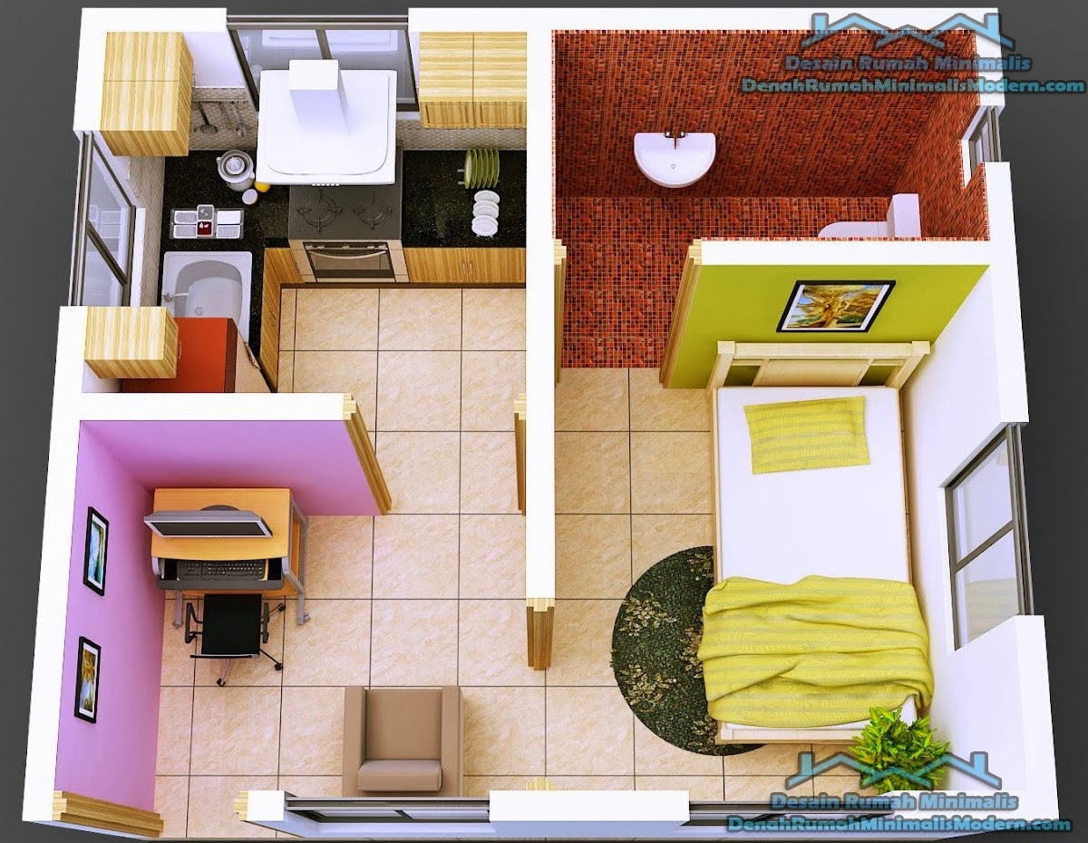 Gambar Desain Denah  Rumah  Minimalis Modern 1 Lantai 