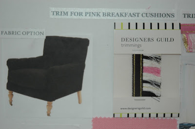 Beautiful Interiors and 18th Century Style  Pink Sofa with Black