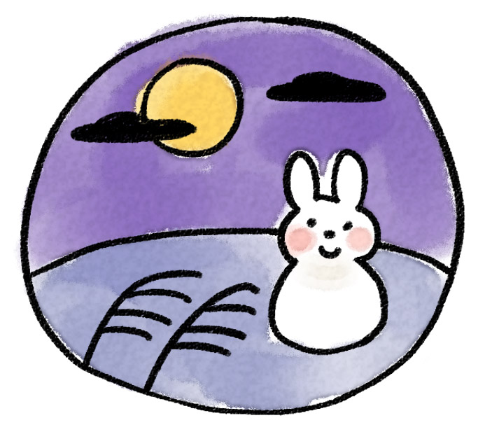 お月見のイラスト 十五夜のうさぎとすすき ゆるかわいい無料イラスト素材集 お月見のイラスト 十五夜のうさぎとすすき ゆるかわいい無料イラスト素材集