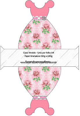 Shabby Chic with Pink Roses: Free Printable Boxes. 