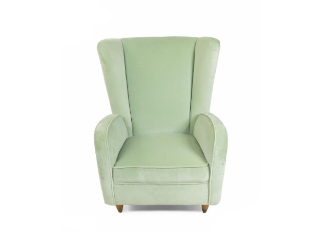 sage green wingback chair