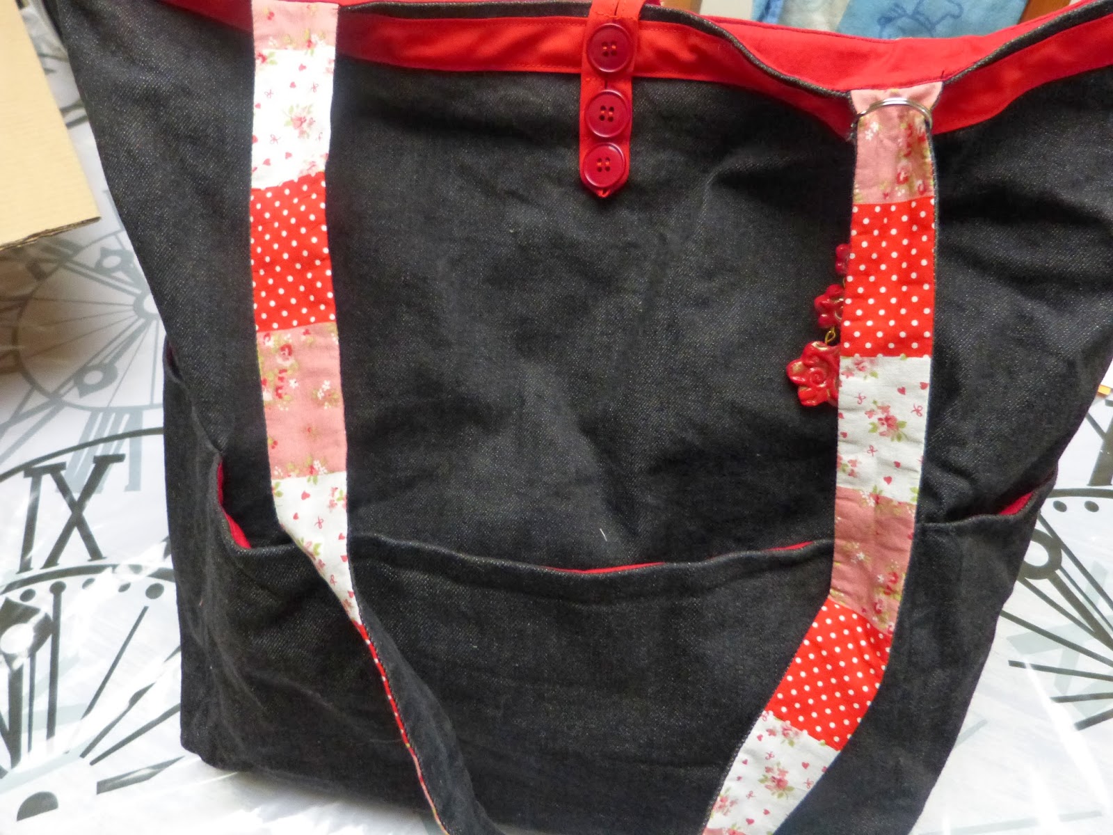 Bretelles jean face extÃ©rieure, coton imitation patchwork face ...