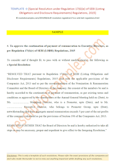 special resolution under regulation 17(6)(e) of sebi lodr regulations