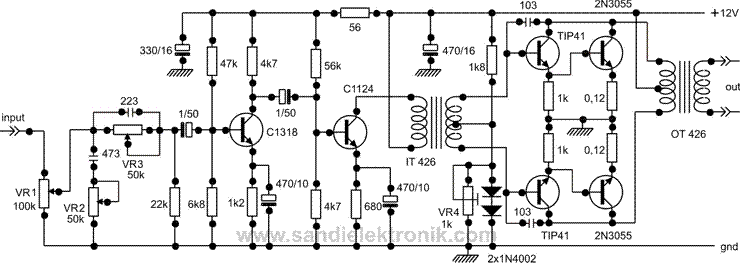 Tekhnik Audio Power Amplifier OT Penguatan Sinyal Audio 