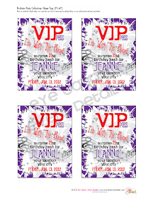 VIP pass nametags, VIP passes, rocker birthday party, rock n roll