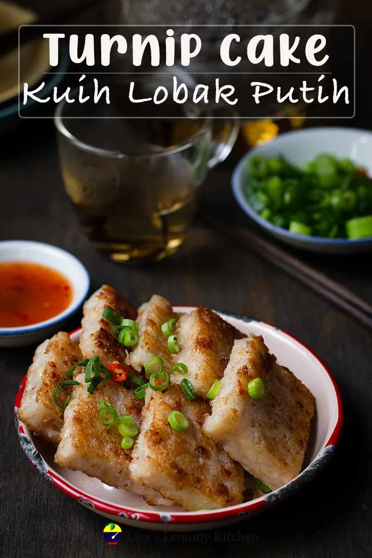 Chinese turnip cake is a popular Chinese dim sum dish. Its called turnip cake but this cake only uses radish or daikon.