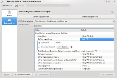 openSUSE Tastenkürzel
