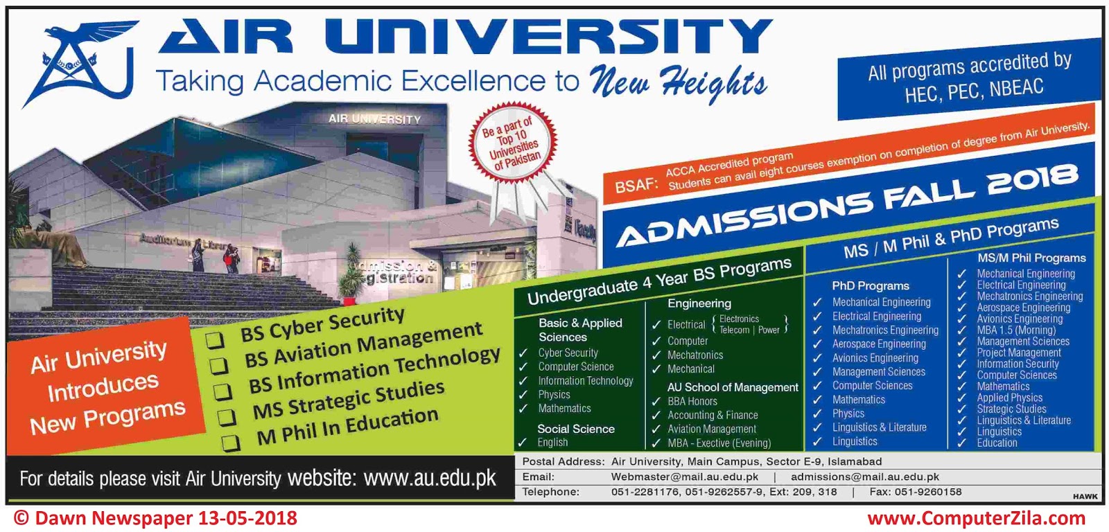 Air University Admissions Fall 2018
