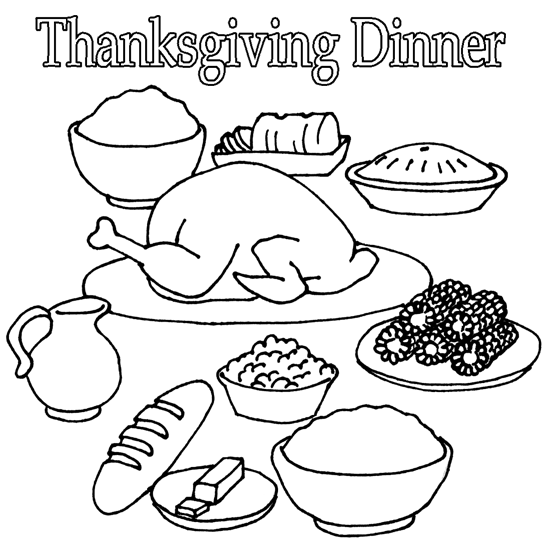 Coloring Sheets For Thanksgiving Food 1