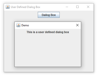 user defined dialog box