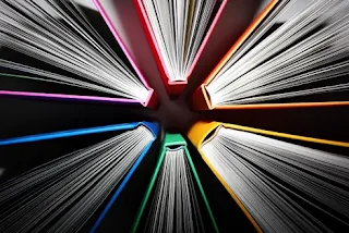 Top view of books formed into a circle