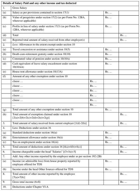 Income Tax Form 16 Part B