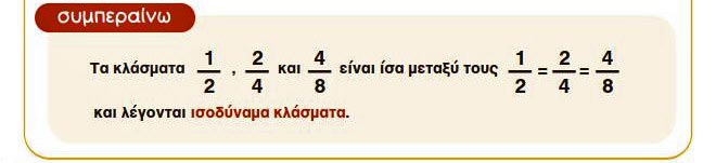 Κεφ. 25ο: Ισοδύναμα κλάσματα - Μαθηματικά Γ' Δημοτικού - by https://idaskalos.blogspot.gr