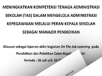 DOWNLOAD LAPORAN ON THE JOB TRAINING CALON KEPALA SEKOLAH