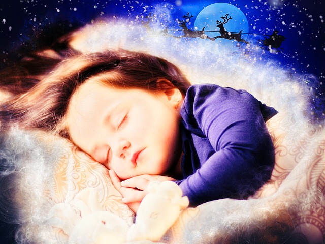 Child Dreaming of Santa Coming