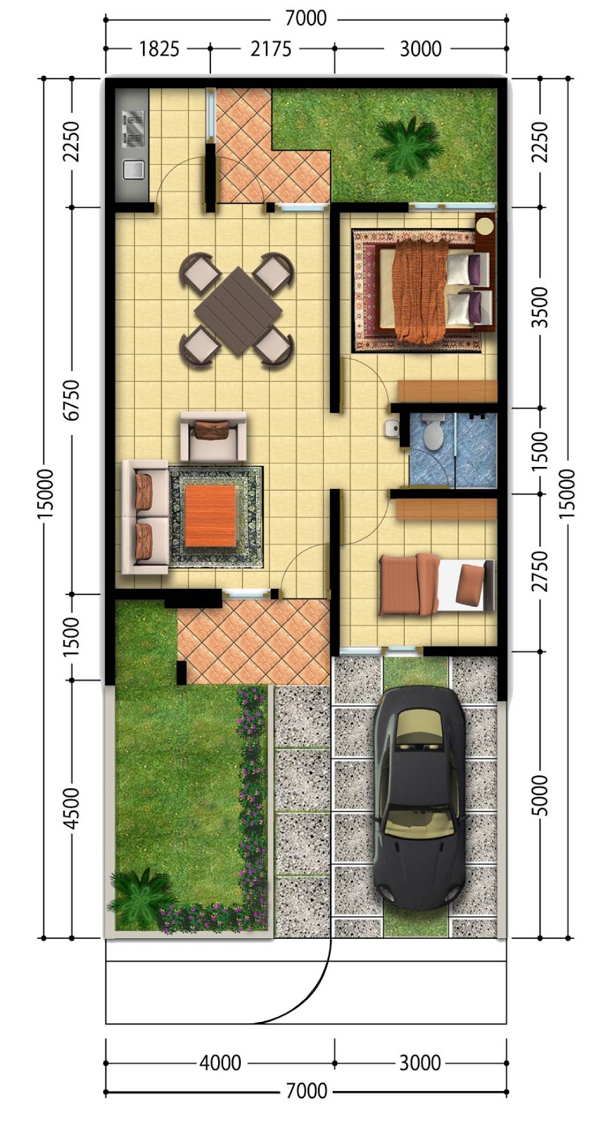 Gambar Desain Rumah  Minimalis  7 X 15 Wallpaper Dinding