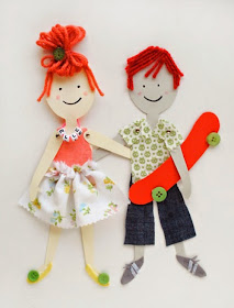 Paper dolls, ντυμένες με ύφασμα-χειροτεχνία για παιδιά
