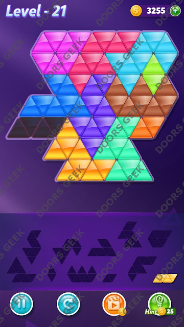 Block! Triangle Puzzle Challenger Level 21 Solution, Cheats, Walkthrough for Android, iPhone, iPad and iPod