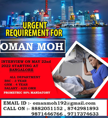 Urgently Required Nurses for Oman MOH 2022