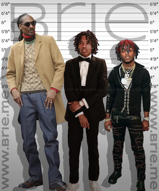 Lil Baby height comparison with Snoop Dogg and Lil Uzi Vert