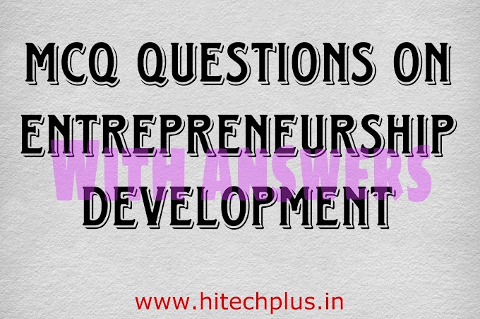 MCQ Questions on Entrepreneurship Development