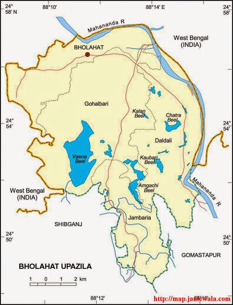 bholahat upazila map of bangladesh