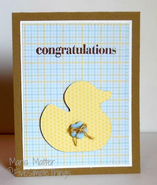 Congratulations baby card, with Doodlebug Designs paper, Inkadinkado stamps