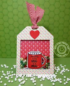 Sunny Studio Stamps: Mug Hugs Christmas Gift Tag by Lindsey Sams
