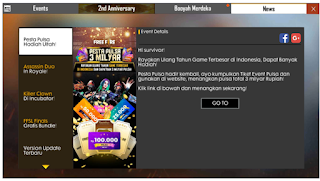 Cara Mendapatkan Tiket Gacha web event anniversary ff Pulsa 3 Milyar