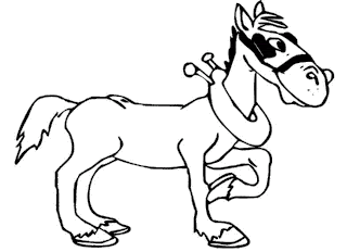 Horses Cartoon Coloring Pages Printable