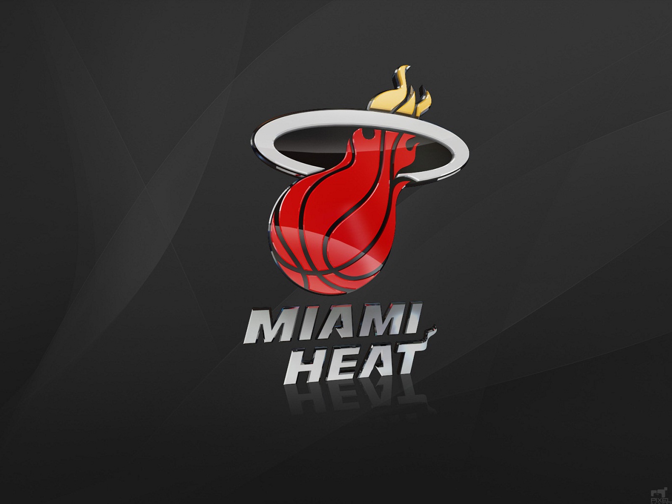 Miami Heat Logo Black Wallpapers 1366X768