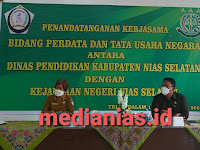 Kajari Nias Selatan MoU dengan Dinas pendidikan 