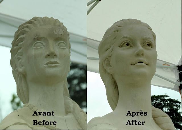 #Lakmé # sculpture #pierre # statue # stone # Emmanuel Sellier # Avant après # Before after # chirurgie artistique # artistic surgery