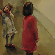 Young Girls in a Museum. oil on panel