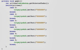 Program/ Aplikasi Perhitungan Gaji dari Java