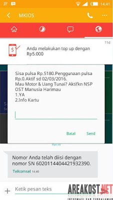 Bukti Pulsa Gratis Dari Mcent