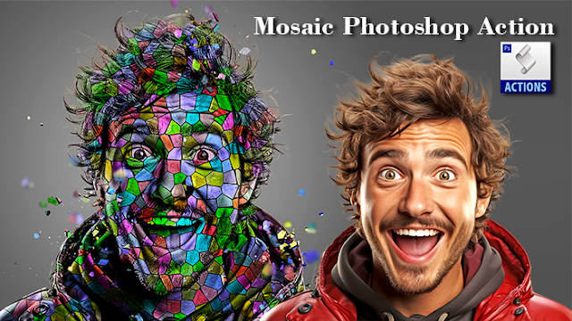 Mosaic Photoshop Action ll Photo Mosaic Effect ll Photo Editing Tutorial