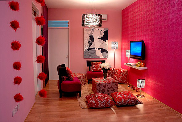 RumahKu SyurgaKu Dekorasi  Ruang Tamu Berwarna Pink 