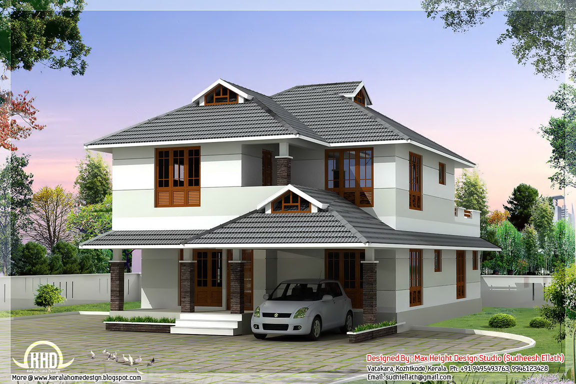 1760 sq feet beautiful 4  bedroom  house  plan  Kerala Home  