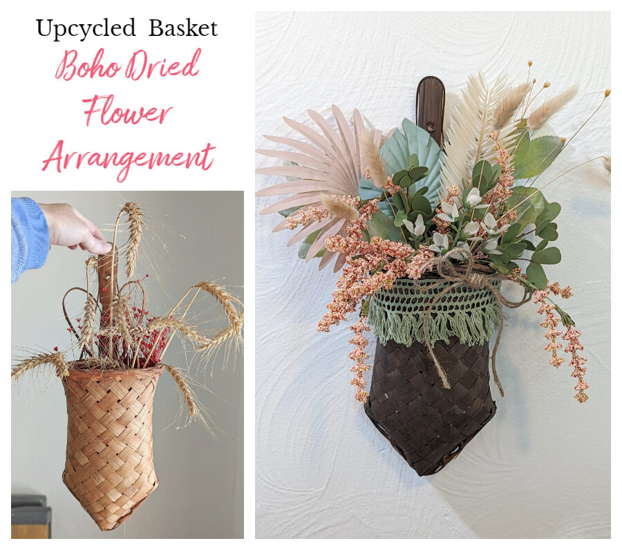 Boho Wall Hanging Basket Arrangement