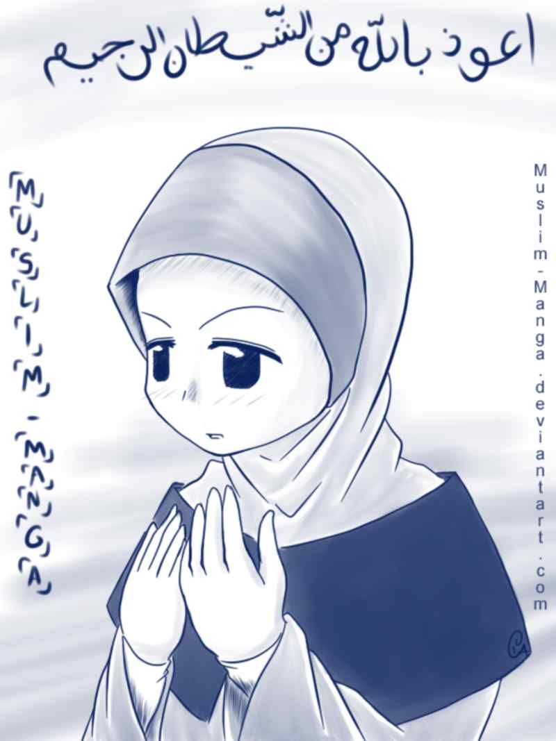 Gambar Kartun Wanita Muslimah Sedang Berdoa Medsos Kini