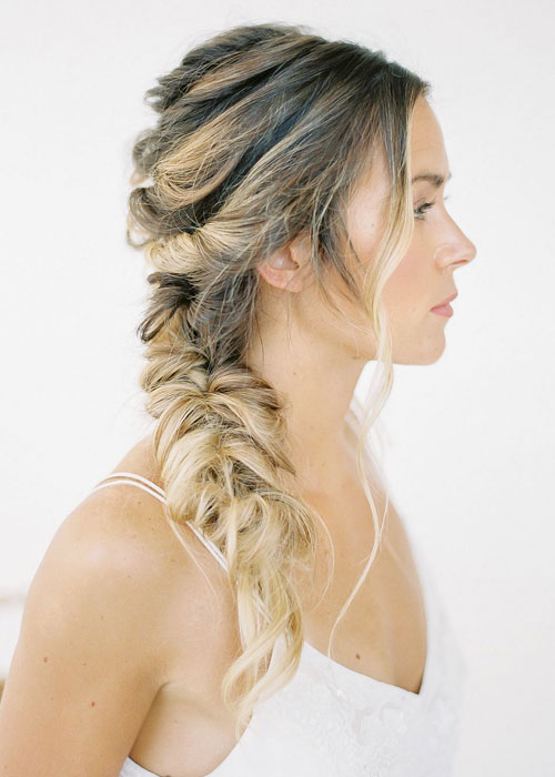 Peinados con trenzas para novias: Trenza sirena