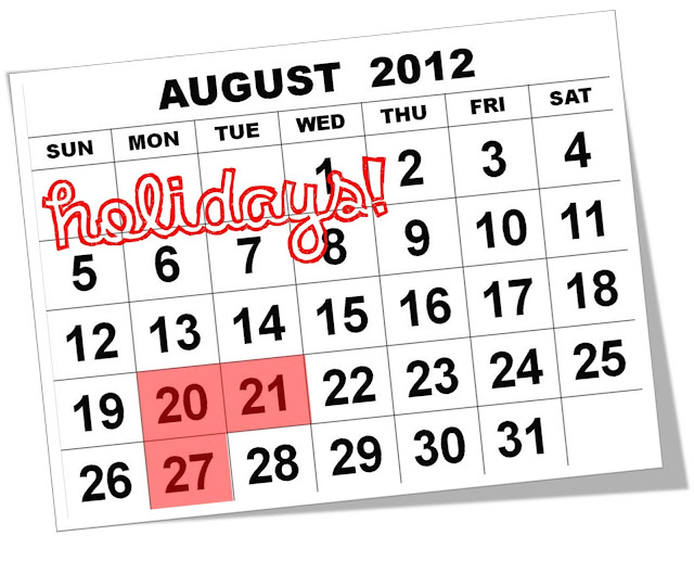 August 20, 2012 declared a regular holiday aside from August 21 and 27  (Two long weekends for August coming up)