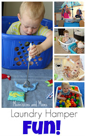 Creative pretend play opportunities with a laundry hamper!
