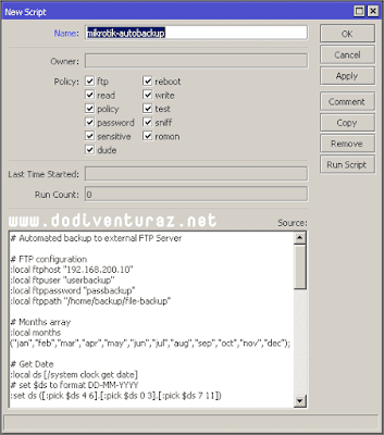 Tutorial Cara Backup Router Mikrotik Secara Otomatis ke FTP Server Tutorial Cara Backup Router Mikrotik Secara Otomatis ke FTP Server