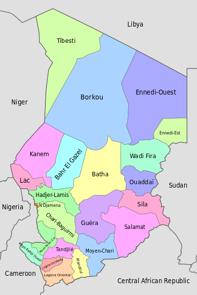 Pembagian wilayah administratif Chad