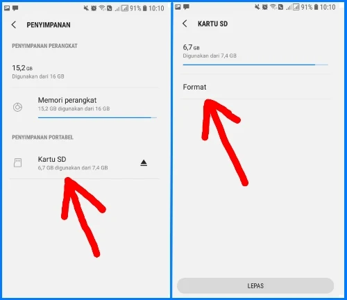 Cara format micro sd card dengan hp android