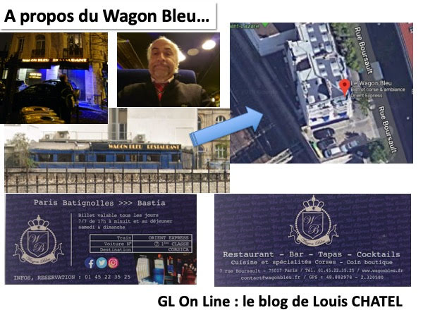 Mosaïque avec des images du restaurant le Wagon Bleu