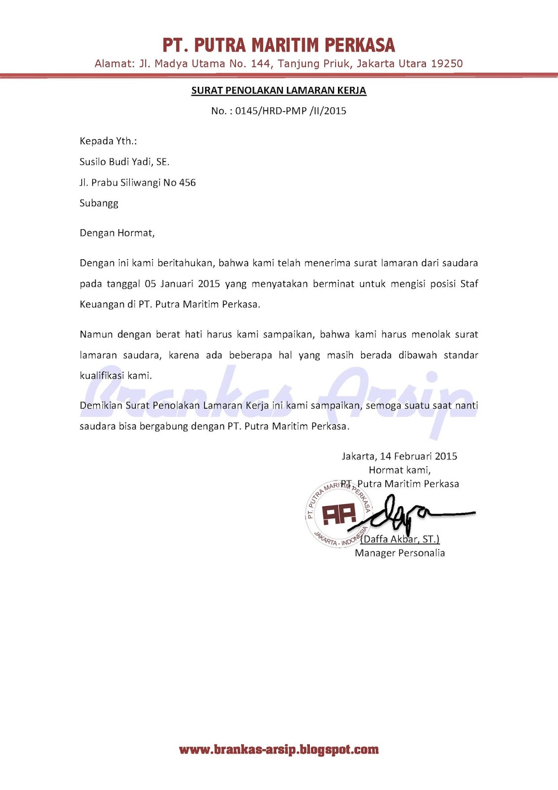 Download surat perjanjian docx