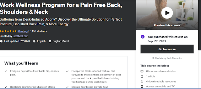 Work Wellness Program for a Pain Free Back, Shoulders & Neck BY MARWAT TECH